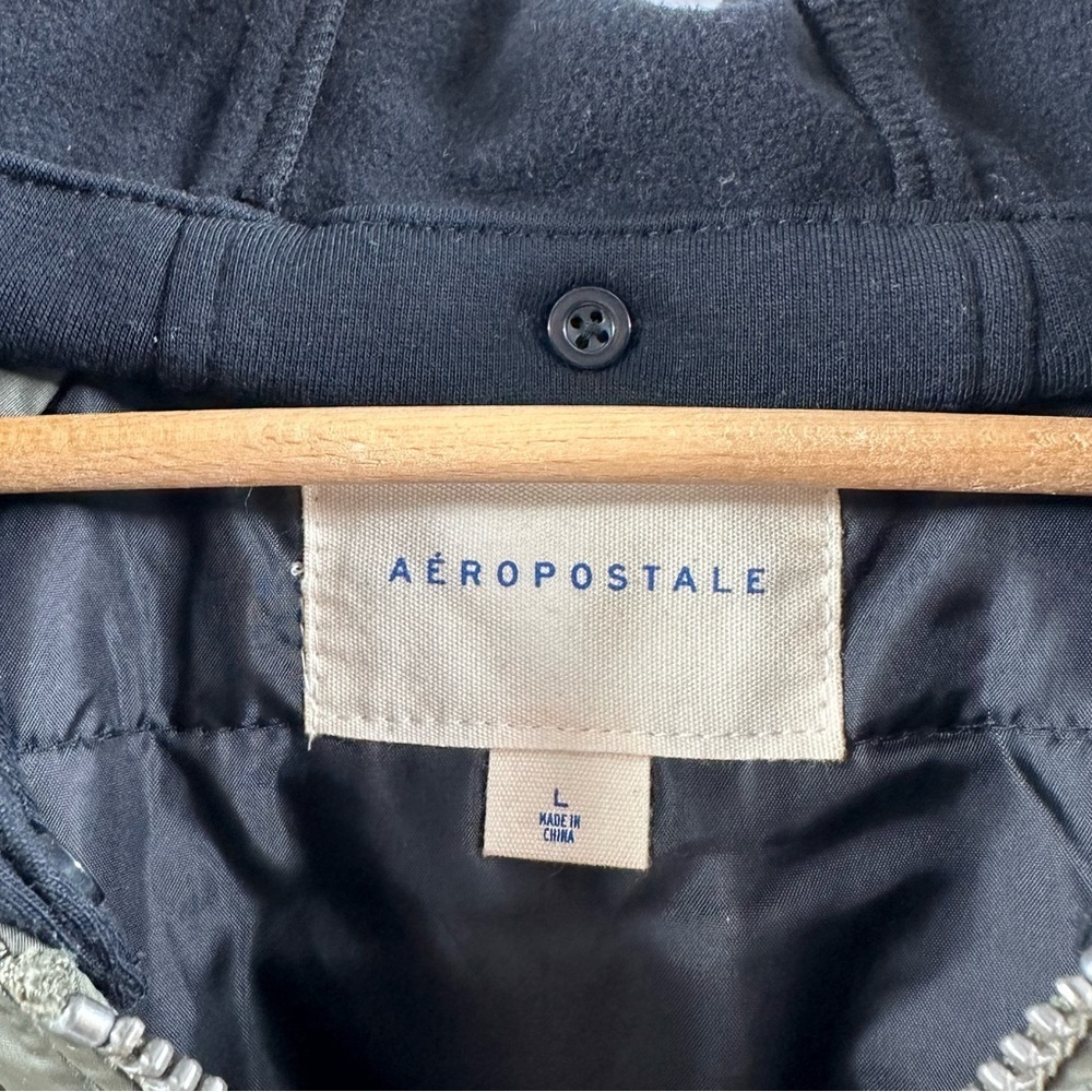Aeropostale Women’s Green Bomber Windbreaker Jacket – Size L - Picture 4 of 5